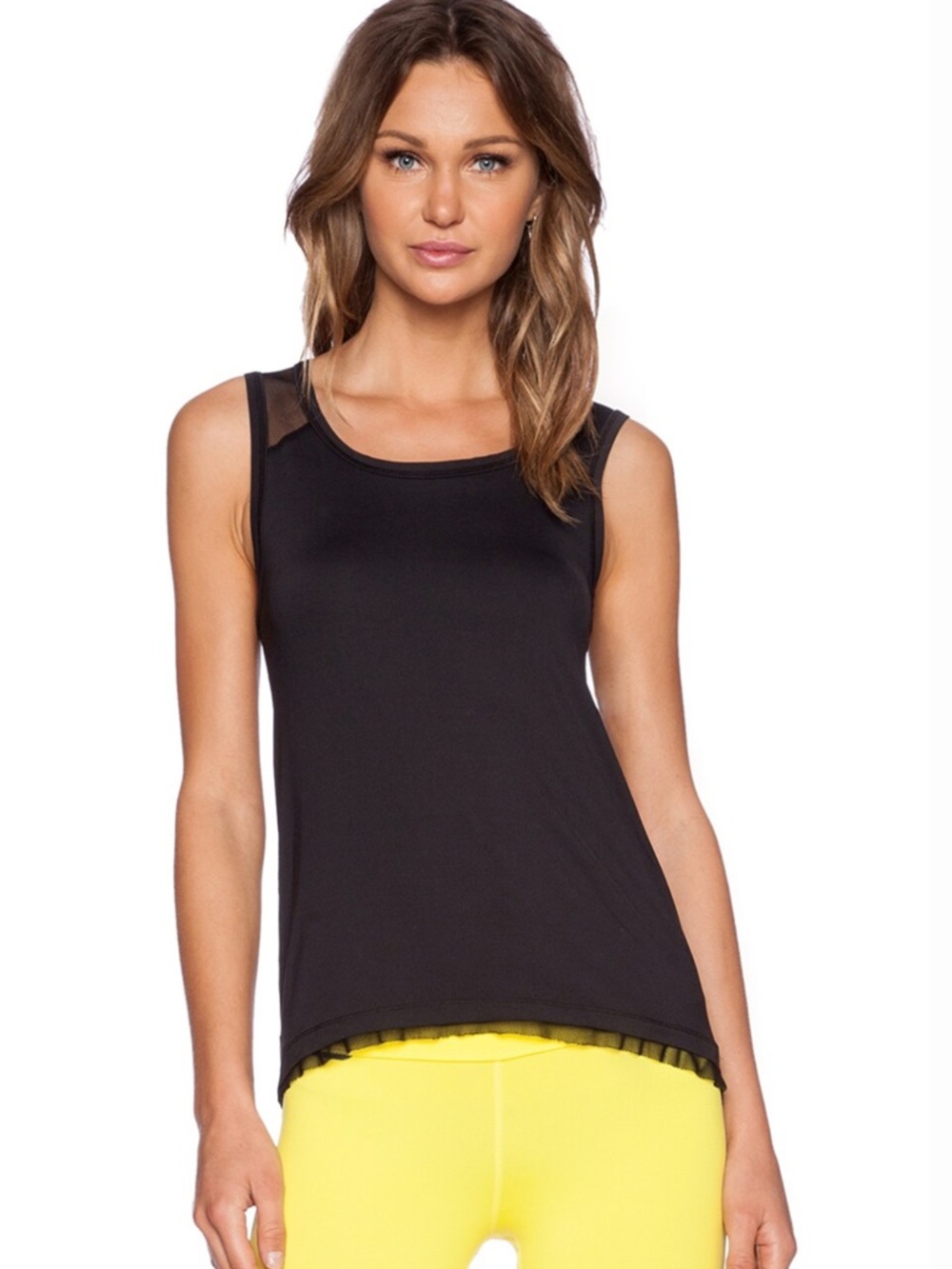 Alala Black Mesh Back Muscle Tank